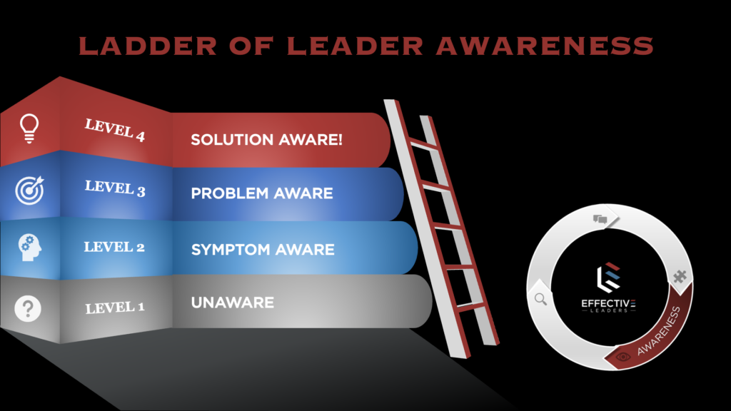 the ladder of leadership awareness and four levels of problem solving